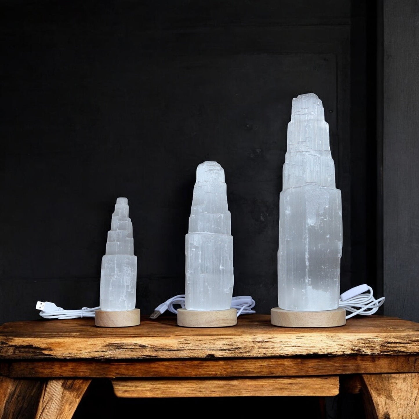 Selenit USB-Tischlampe mit weißem LED-Licht