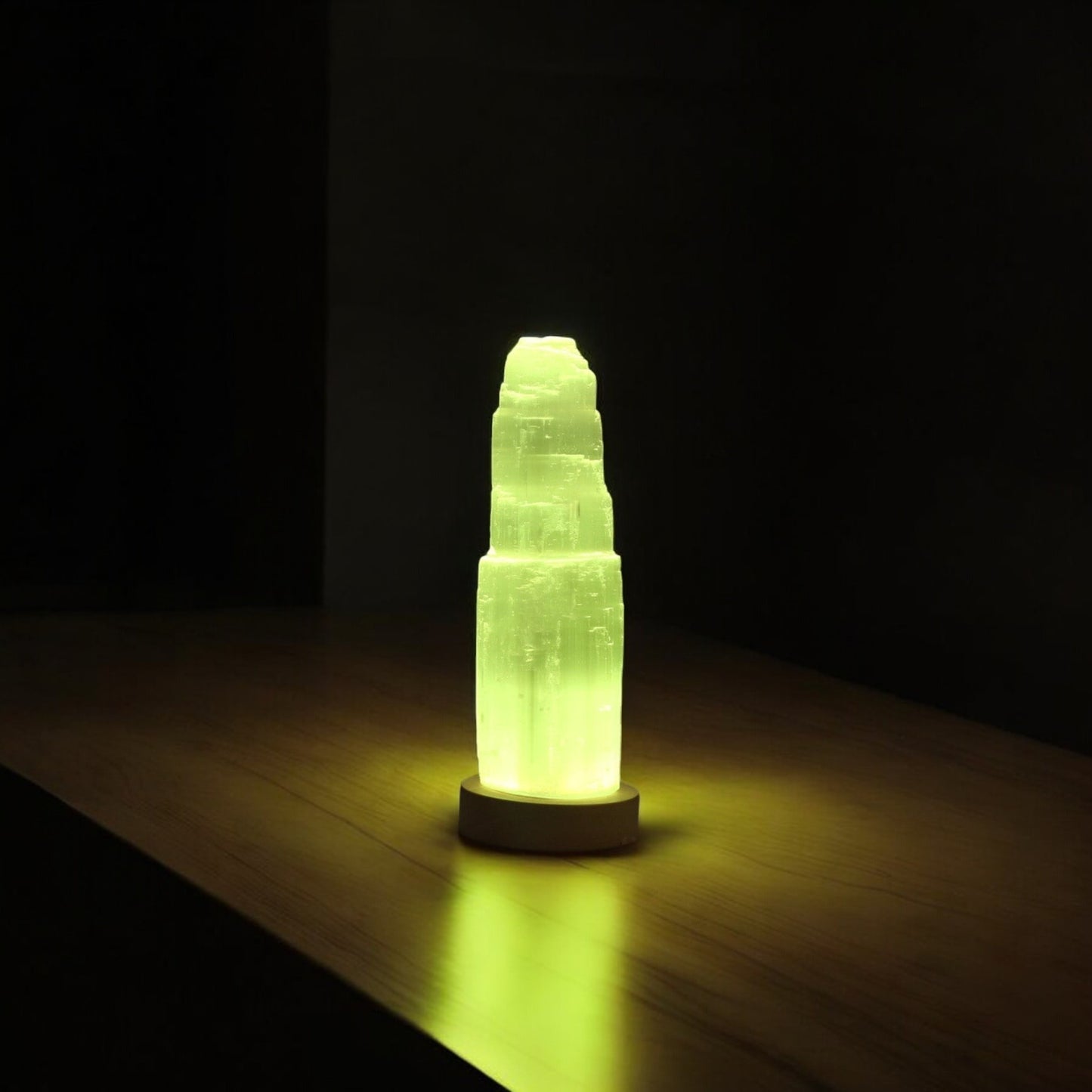 Lumaroo® Selenit Lampe mit Farbwechsel – Naturkristall Nachtlicht für Entspannung & Meditation – Handgefertigt mit USB-Anschluss