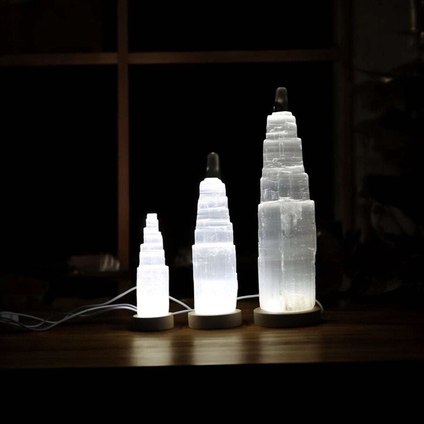 Selenit USB-Tischlampe mit weißem LED-Licht