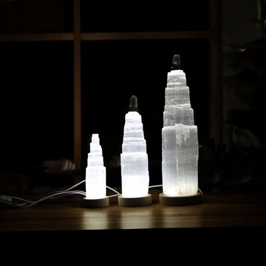 Selenit USB-Tischlampe mit weißem LED-Licht