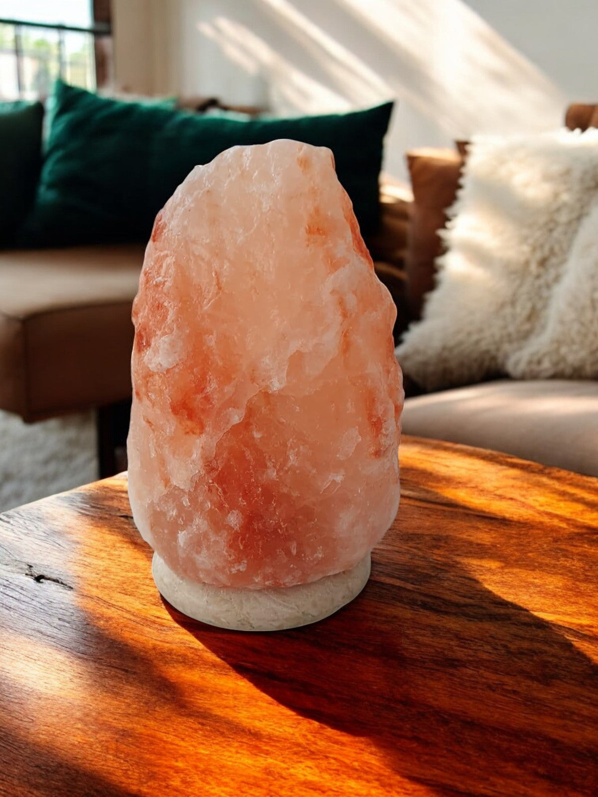 Natürliche Himalaya Salzlampe mit Marmor-Basis –Einzigartige Wohlfühlbeleuchtung