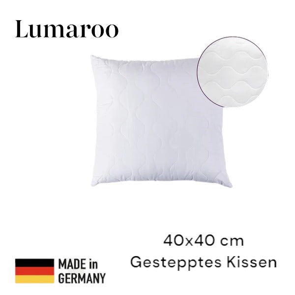 Hochwertig gestepptes Premium-Kissen – Made in Germany | Lumaroo Komfortkissen mit Virgin-Fasern | Für erholsamen Schlaf in jeder Größe