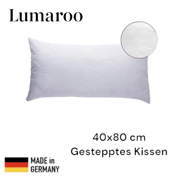 Hochwertig gestepptes Premium-Kissen – Made in Germany | Lumaroo Komfortkissen mit Virgin-Fasern | Für erholsamen Schlaf in jeder Größe