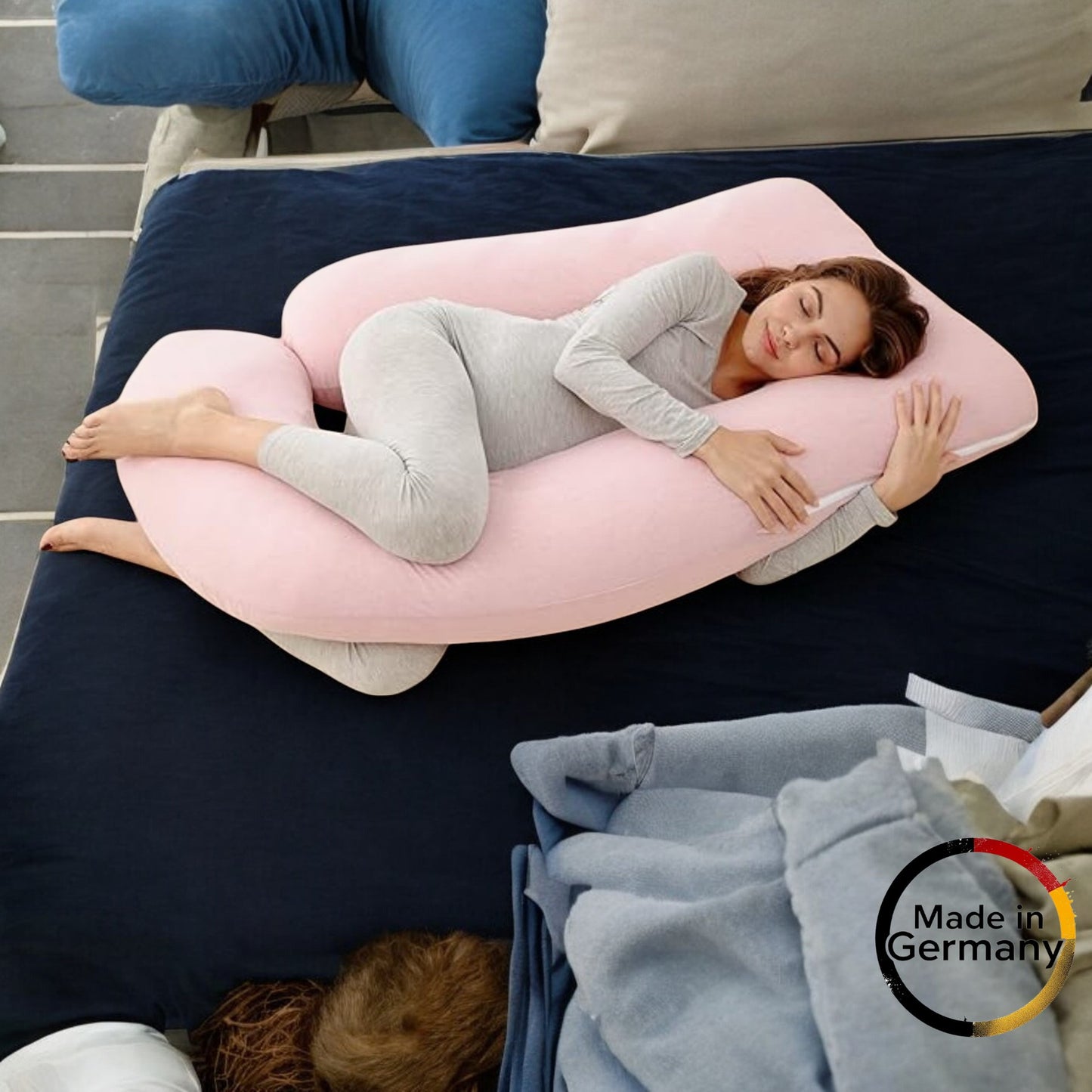 Schwangerschafts- & Ganzkörper-J-förmig Stützkissen