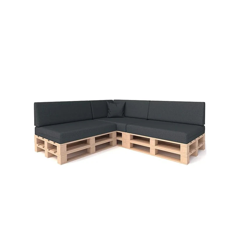 Hochwertige Palettenkissen Set - Anthrazit, für Indoor & Outdoor Sofa, Komfortabel, Schmutz- & Wasserabweisend, Hergestellt aus Flachschaum