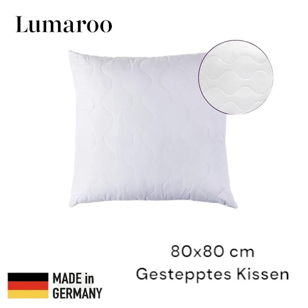 Hochwertig gestepptes Premium-Kissen – Made in Germany | Lumaroo Komfortkissen mit Virgin-Fasern | Für erholsamen Schlaf in jeder Größe