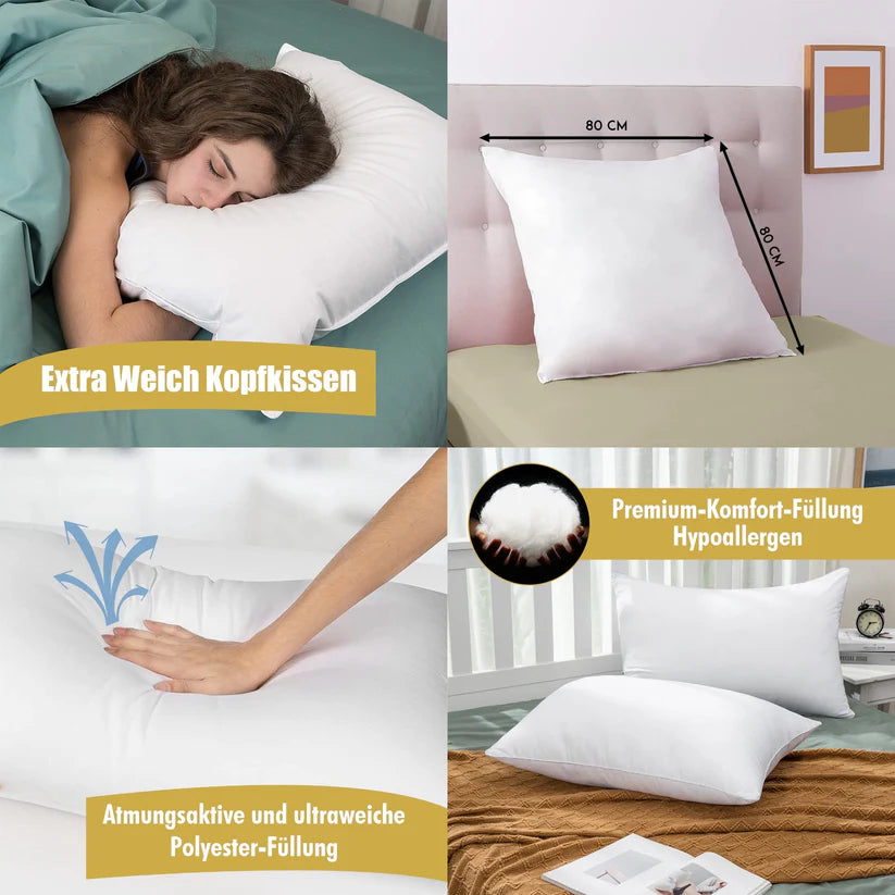 Premium-Kissen aus 100 % Baumwolle, hergestellt in Deutschland – höchste Hotelqualität