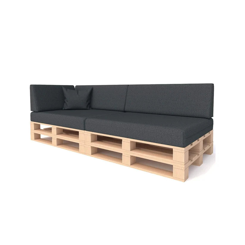 Hochwertige Palettenkissen Set - Anthrazit, für Indoor & Outdoor Sofa, Komfortabel, Schmutz- & Wasserabweisend, Hergestellt aus Flachschaum
