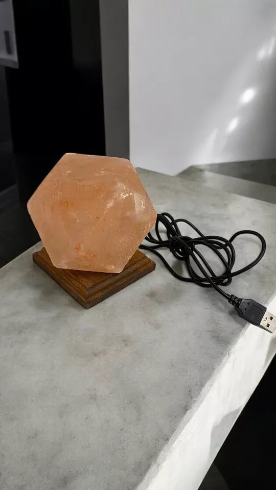 Himalaya Salzlampe-Diamant, Meditationslicht USB