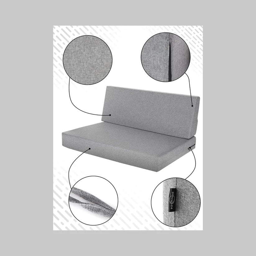 Hochwertige Palettenkissen Set - Anthrazit, für Indoor & Outdoor Sofa, Komfortabel, Schmutz- & Wasserabweisend, Hergestellt aus Flachschaum