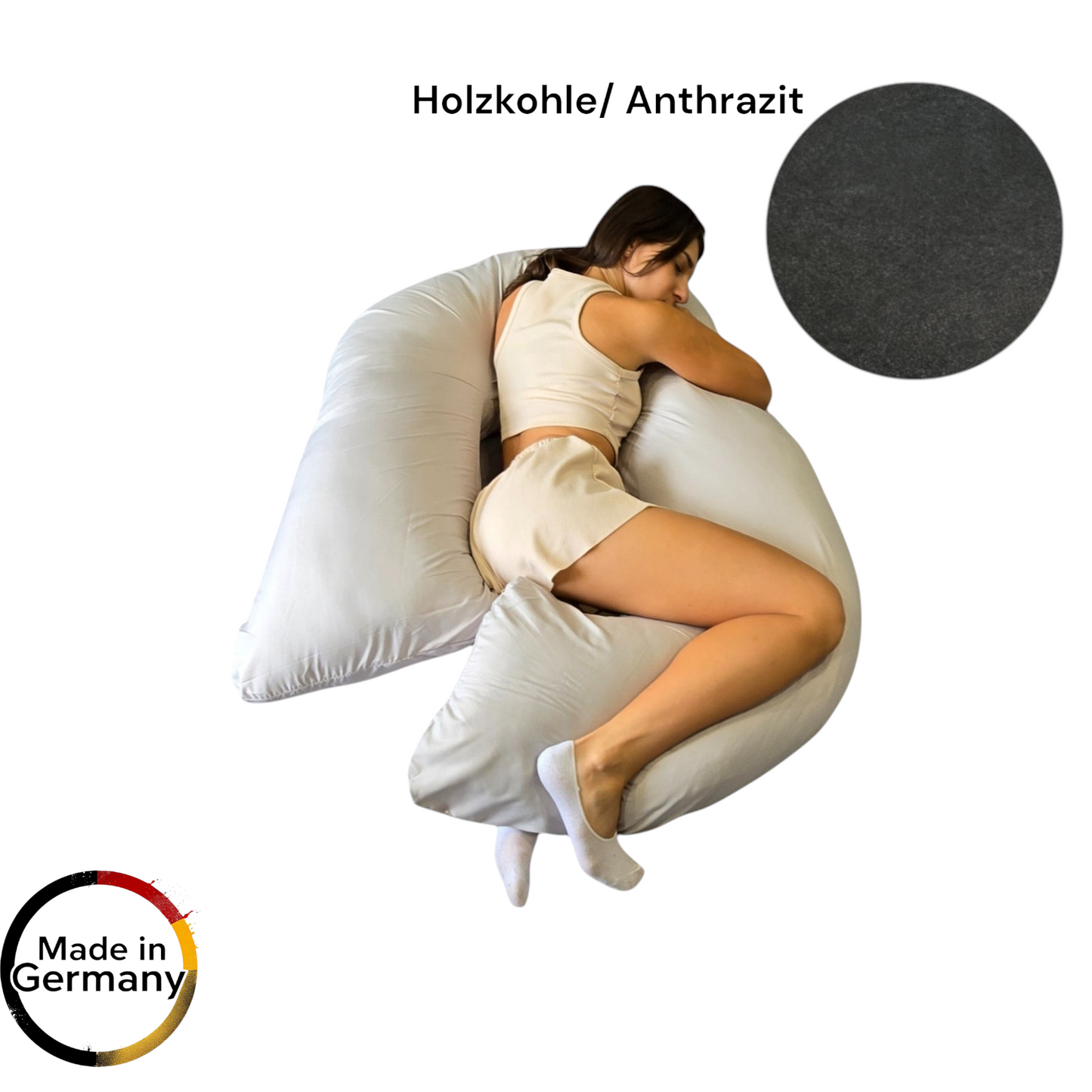 Schwangerschafts- & Ganzkörper-J-förmig Stützkissen