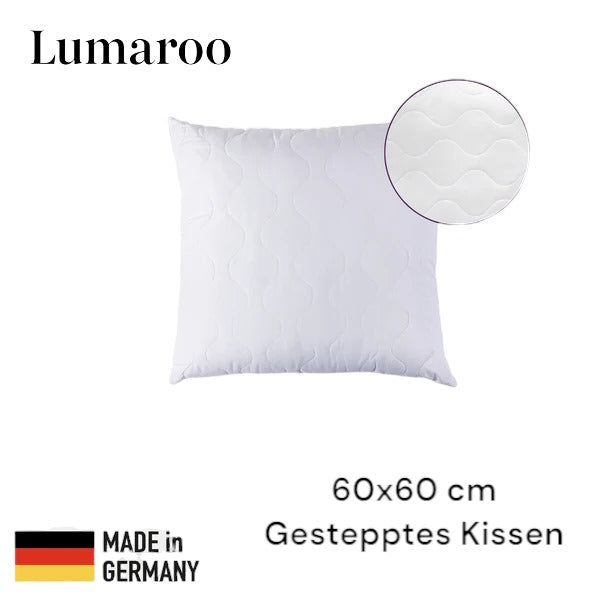 Hochwertig gestepptes Premium-Kissen – Made in Germany | Lumaroo Komfortkissen mit Virgin-Fasern | Für erholsamen Schlaf in jeder Größe