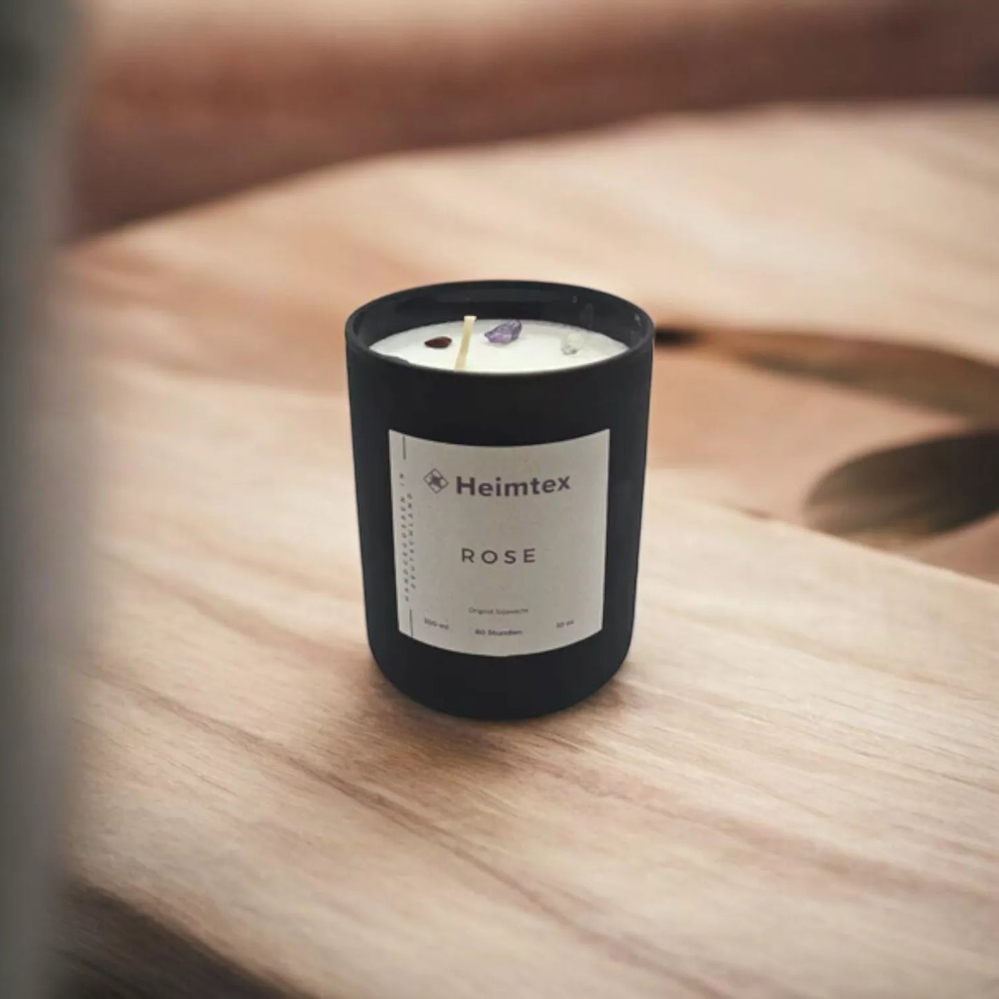 Handgefertigte Chakra-Kerze 300ml –80h Brenndauer, mit Chakra-Steinen