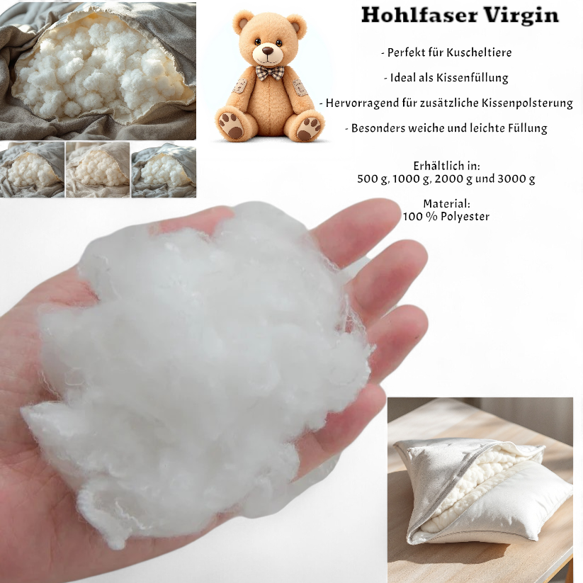 Hohlfaser 6kg, Füllwatte- Sackhohlfaser , 100% Frischfasermaterial Oeko TEX Standard