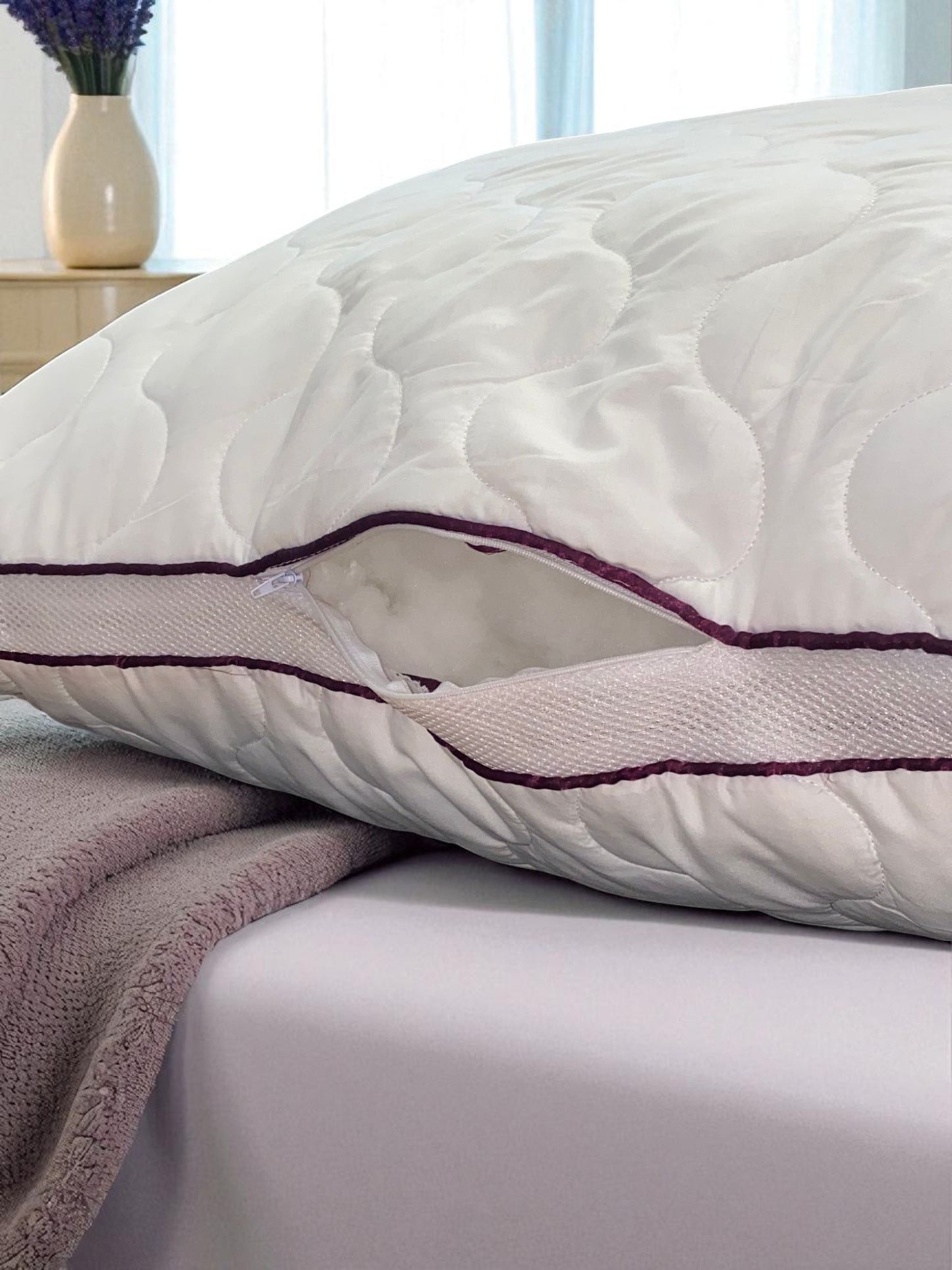 Heimtex Kopfkissen 80x80 höhenverstellbar mit Reißverschluss – Allergiker geeignet, Oeko-Tex, waschbar