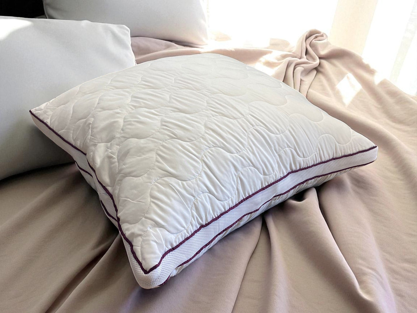 Heimtex Kopfkissen 80x80 höhenverstellbar mit Reißverschluss – Allergiker geeignet, Oeko-Tex, waschbar